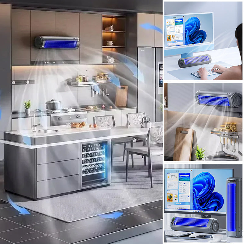 Rechargeable Bladeless Portable Fan with Wall Mount