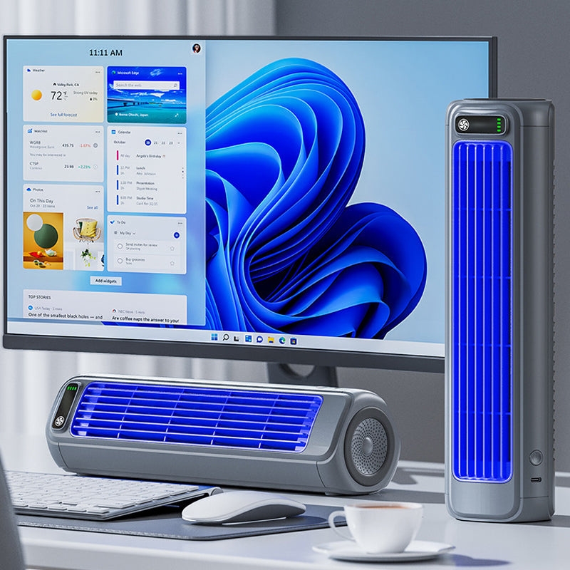 Rechargeable Bladeless Portable Fan with Wall Mount