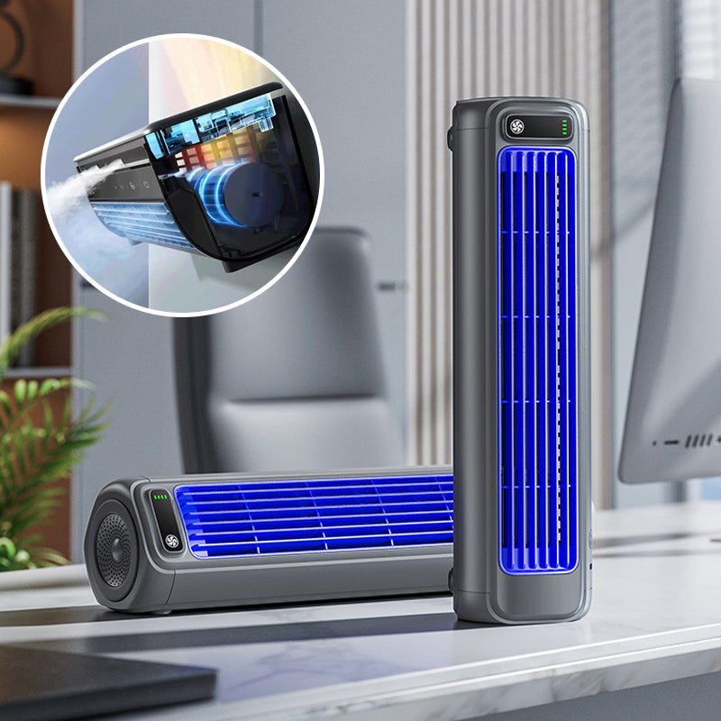 Rechargeable Bladeless Portable Fan with Wall Mount