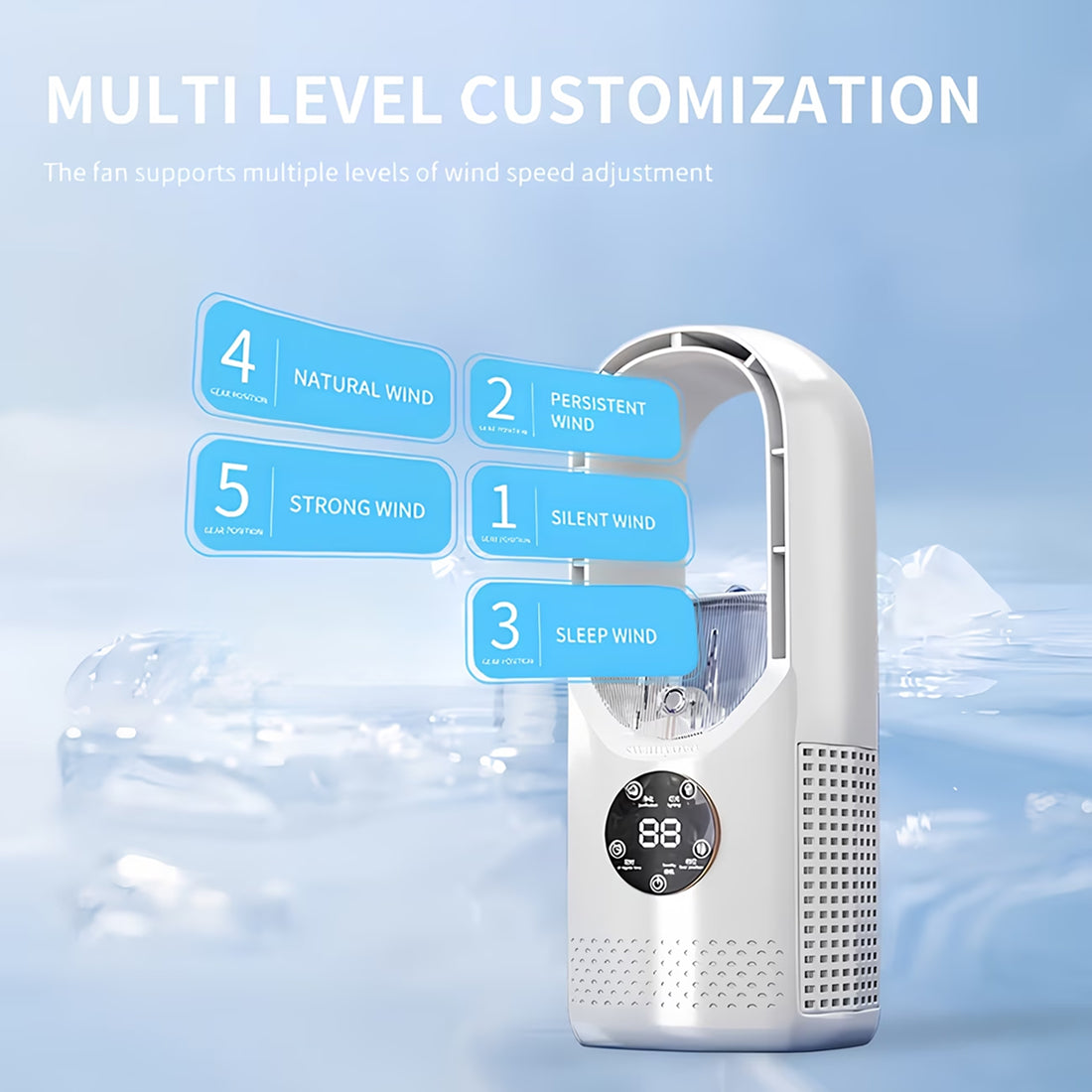 Portable Air Cooler with Mist and Bladeless Airflow