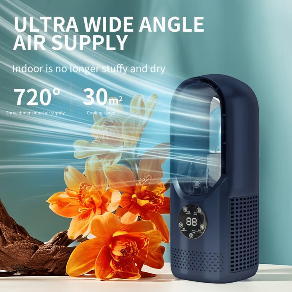 Portable Air Cooler with Mist and Bladeless Airflow